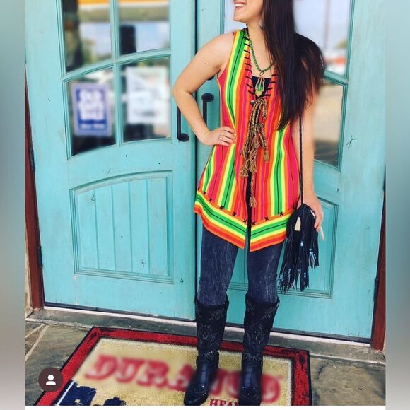 GORGEOUS Roja Collection Serape 'Festival' Vest Tunic Medium - Picture 1 of 16